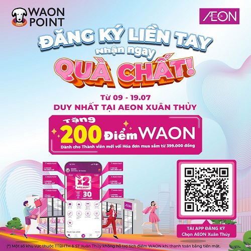[WAON POINT] ĐĂNG KÝ LIỀN TAY – NHẬN NGAY QUÀ CHẤT