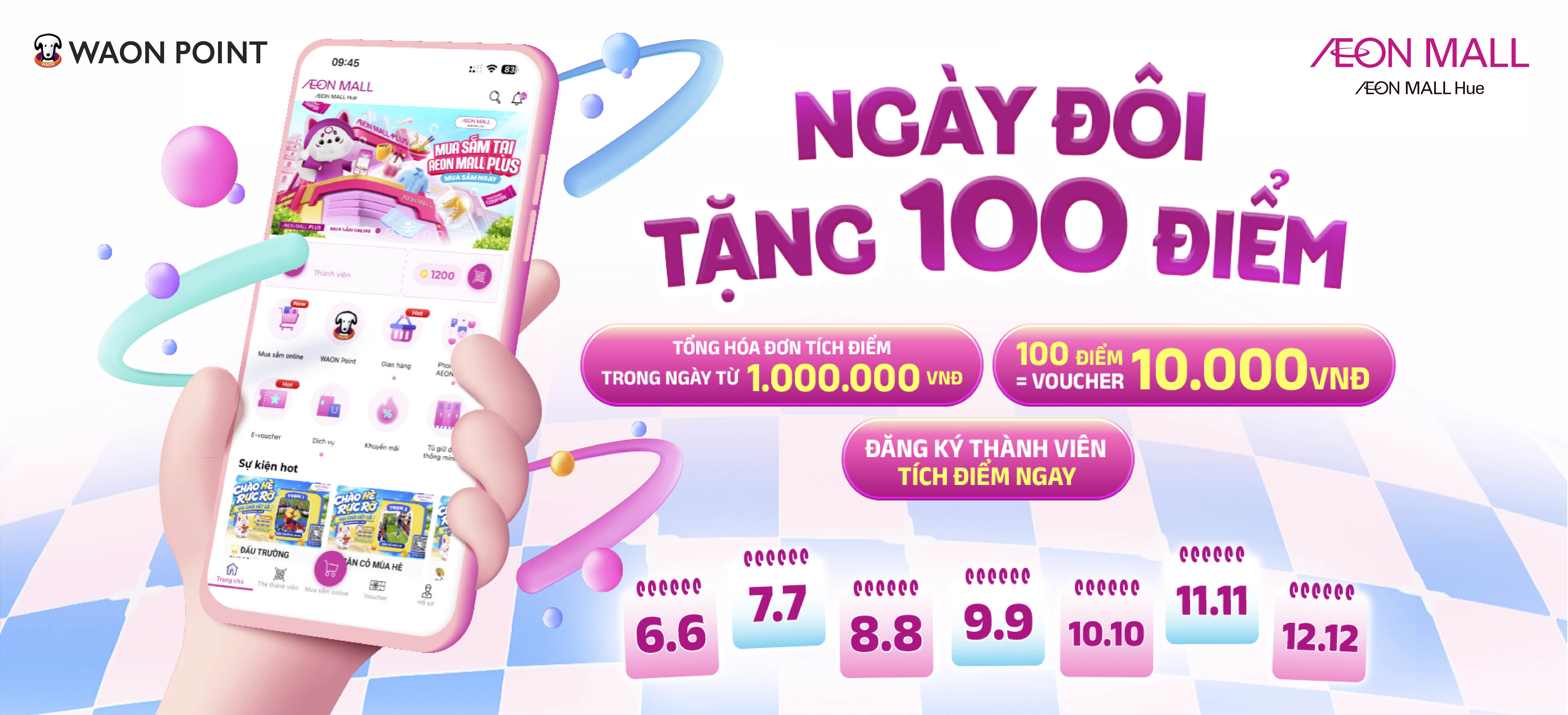 CHƯƠNG TRÌNH ƯU ĐÃI NGÀY ĐÔI TẠI AEON MALL HUẾ (DOUBLE DAY)