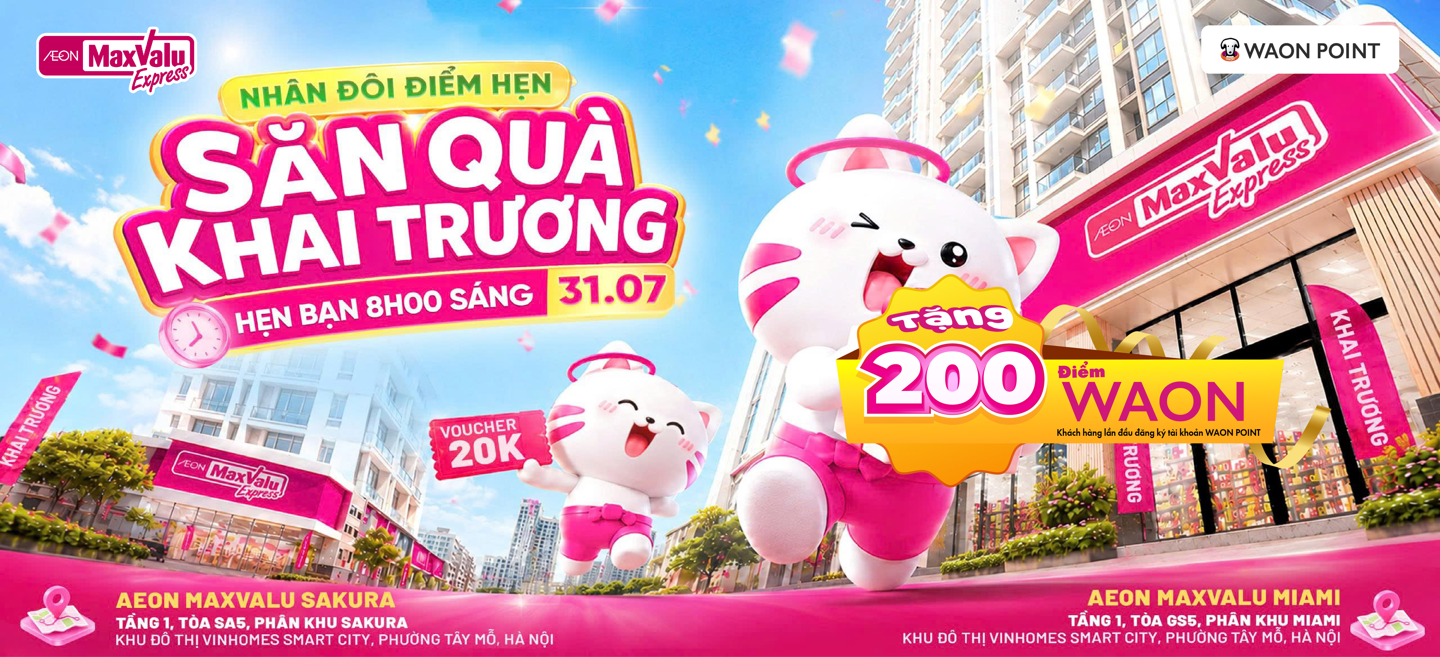 WAON POINT TƯNG BỪNG KHAI TRƯƠNG TẠI SIÊU THỊ AEON MAXVALU SAKURA và SIÊU THỊ AEON MAXVALU MIAMI